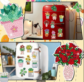Preview: Diamond Painting Kuehlschrankmagnete---19-teilig